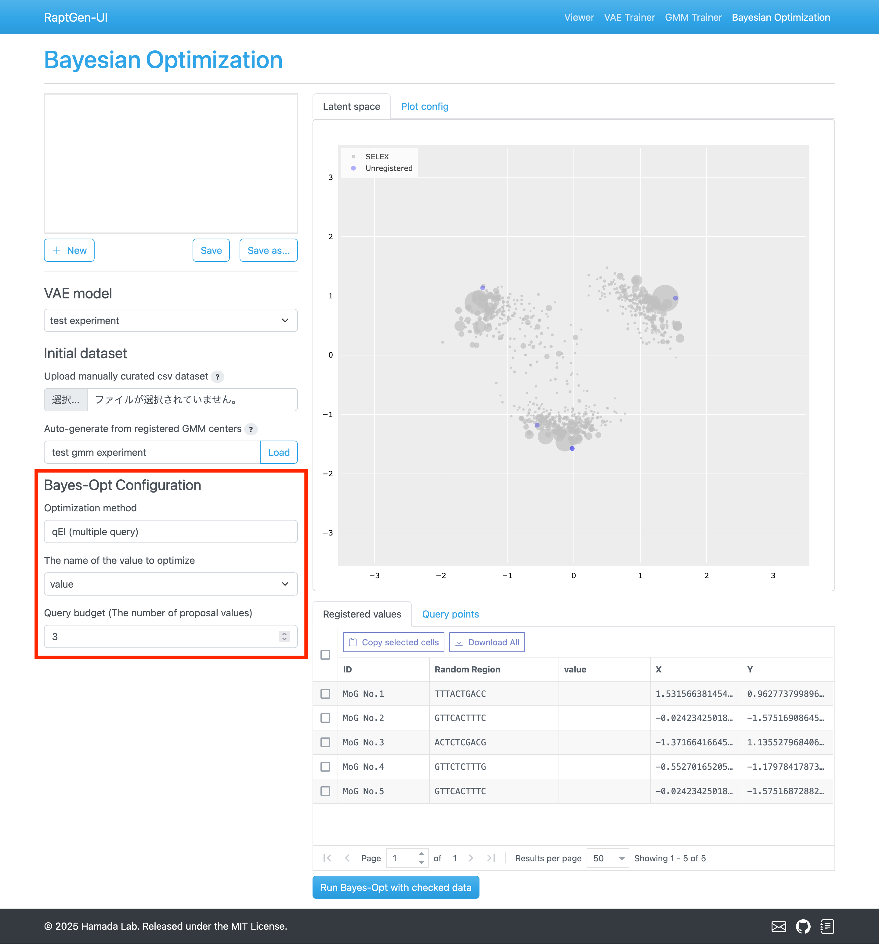 Configuration section on BO page